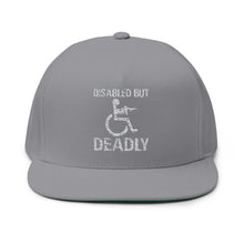 Load image into Gallery viewer, Disabled but Deadly - Embroidered Flat Bill Cap – Retro Trucking &amp; Beer Lover Snapback
