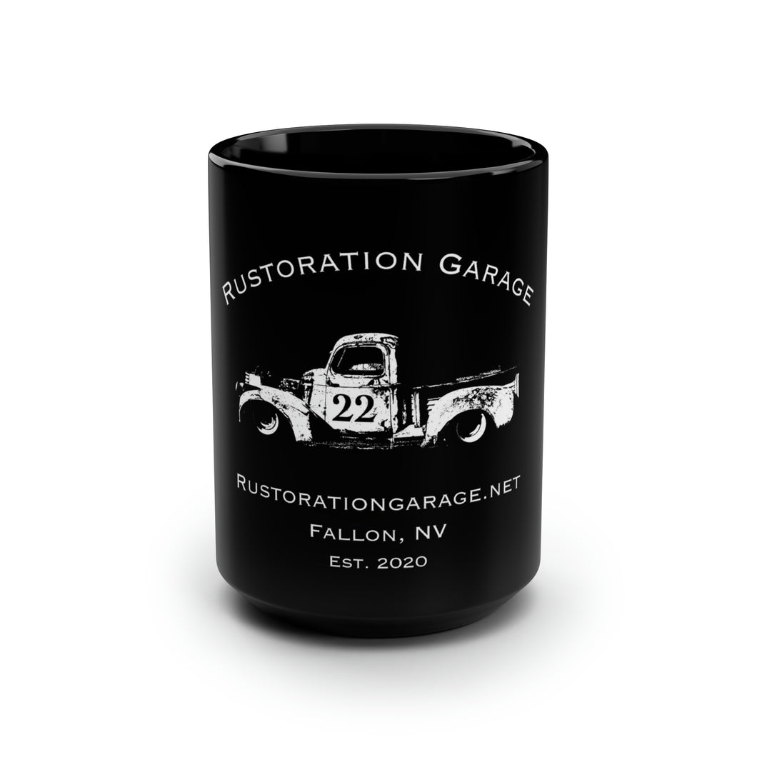 Rustoration Garage - Black Mug 15oz