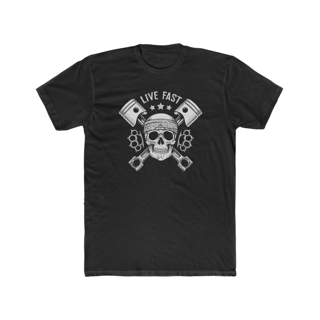 Live Fast Skull Pistons - Print On Front