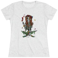 Load image into Gallery viewer, Women&#39;s Smoking Skull Triblend Tee
