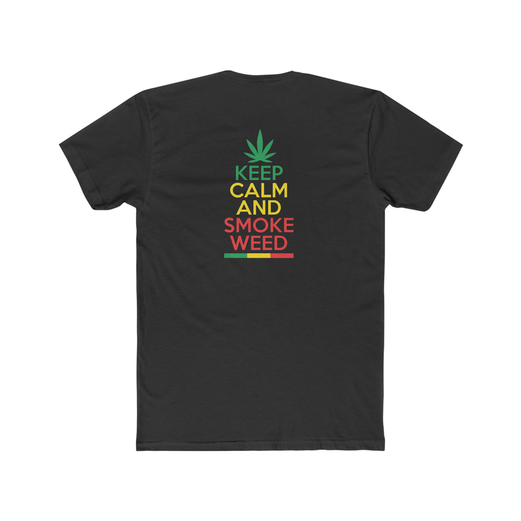 Rasta Colors - Keep Calm and Smoke Weed - Design On Back
