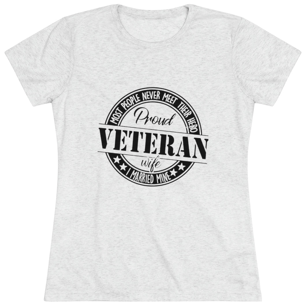 Women's Proud Veteran Wife Triblend Tee