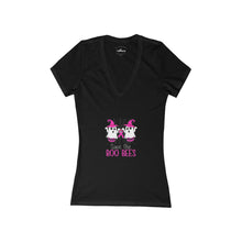 Load image into Gallery viewer, Women&#39;s Boo Bees Jersey Short Sleeve Deep V-Neck Tee
