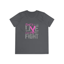 Load image into Gallery viewer, Fight to Live - Ladies Competitor Tee - On Front
