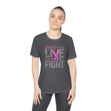 Load image into Gallery viewer, Fight to Live - Ladies Competitor Tee - On Front
