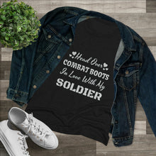 Load image into Gallery viewer, Women&#39;s Head Over Combat Boots Triblend Tee
