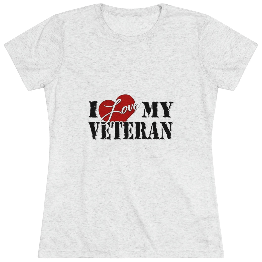 Women's I Love My Veteran Triblend Tee