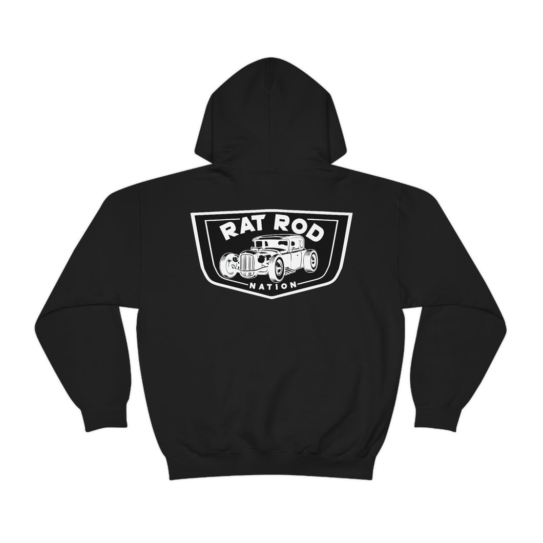 Men's Rat Rod Nation Hooded Sweatshirt - Logo2 on Back