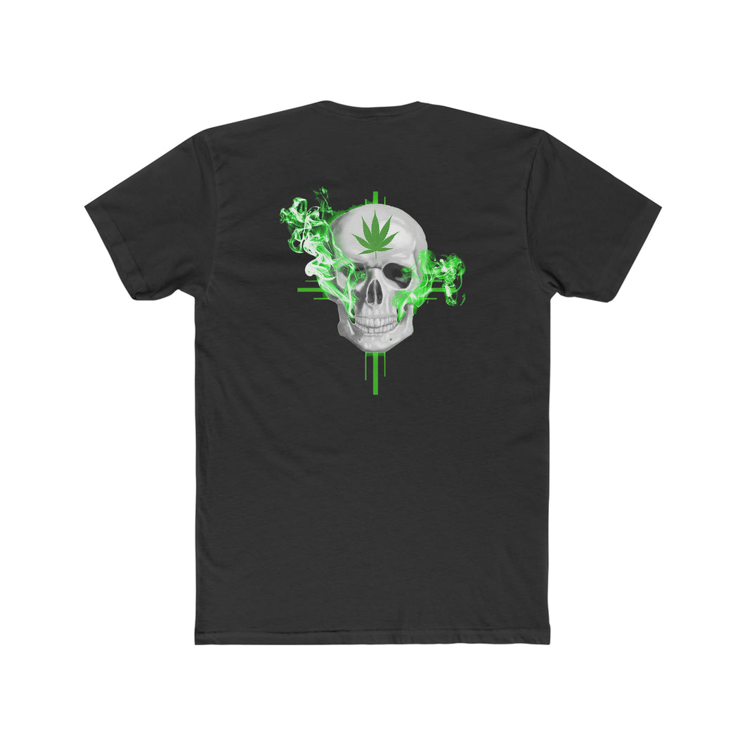 Weed Skull Green Smoke - Design On Back