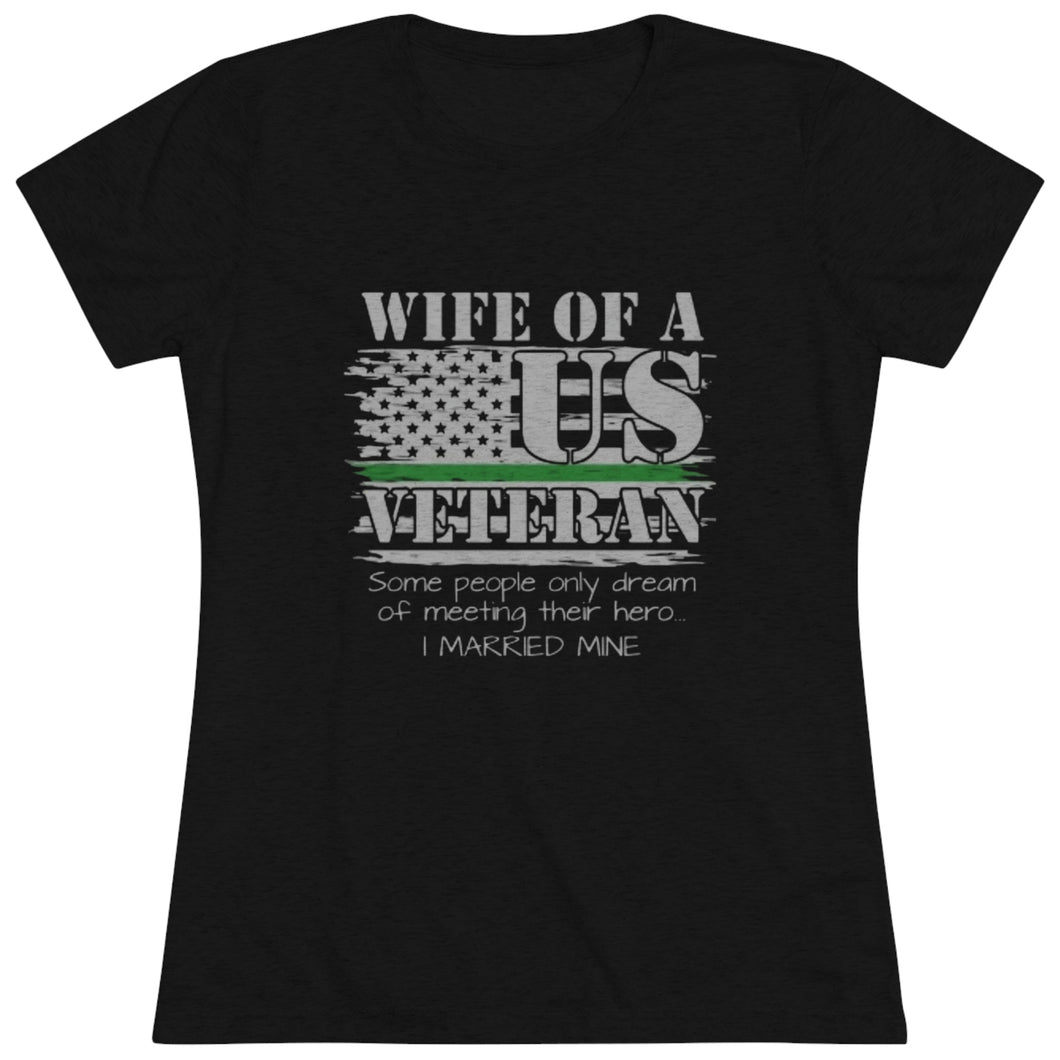 Women's Wife of a US Veteran Triblend Tee