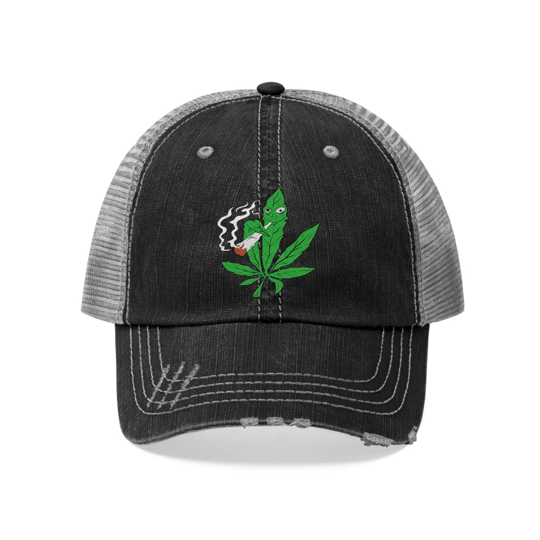 Smoking Pot Leaf - Unisex Trucker Hat