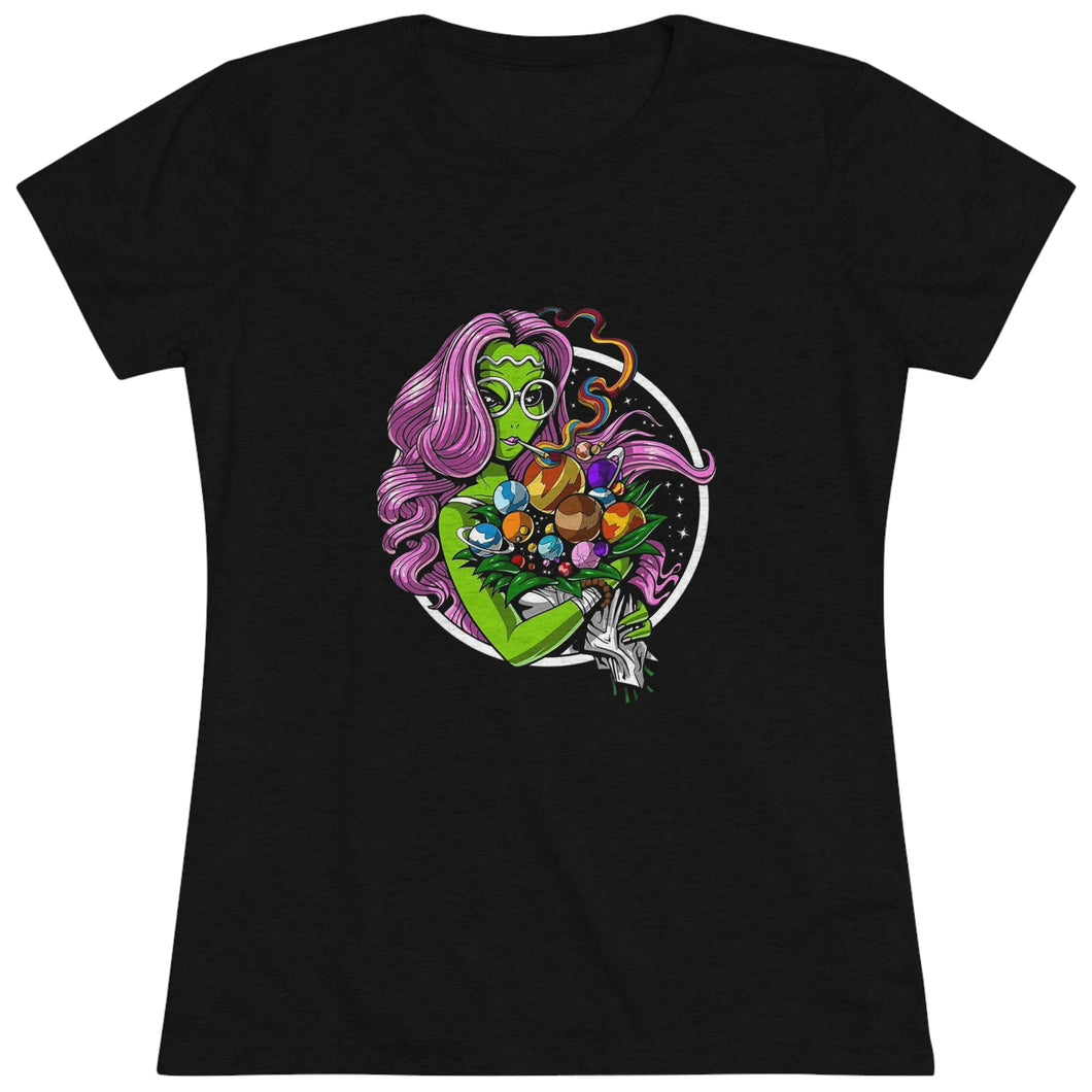 Women's Smokin Alien Girl Triblend Tee