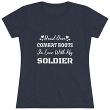 Load image into Gallery viewer, Women&#39;s Head Over Combat Boots Triblend Tee
