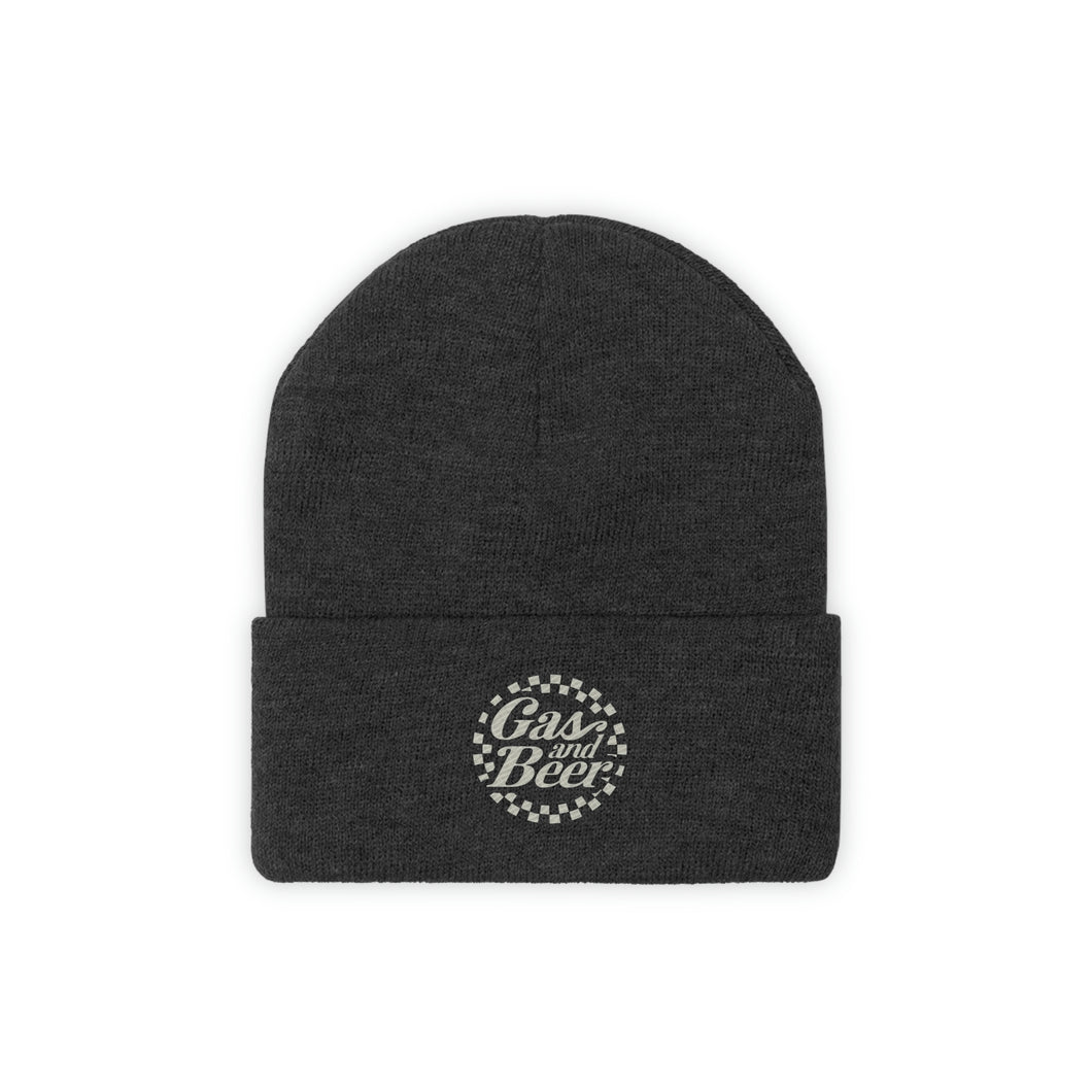 Gas and Beer - Black Knit Beanie - Logo 1
