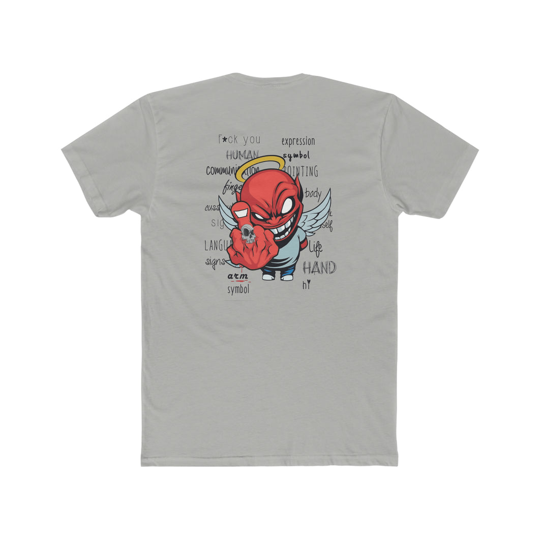 Red Devil Flipping Off - Print On Back - Multiple Colors