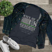 Load image into Gallery viewer, Women&#39;s Wife of a US Veteran Triblend Tee
