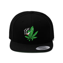 Load image into Gallery viewer, Smoking Pot Leaf - Unisex Flat Bill Hat
