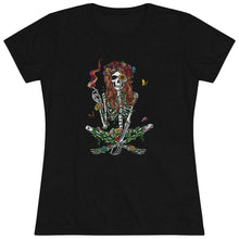 Load image into Gallery viewer, Women&#39;s Smoking Skull Triblend Tee
