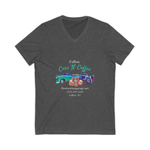 Load image into Gallery viewer, Unisex - Fallon Cars N Coffee - Print on front - Jersey Short Sleeve V-Neck Tee
