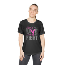 Load image into Gallery viewer, Fight to Live - Ladies Competitor Tee - On Front
