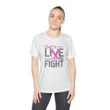 Load image into Gallery viewer, Fight to Live - Ladies Competitor Tee - On Front
