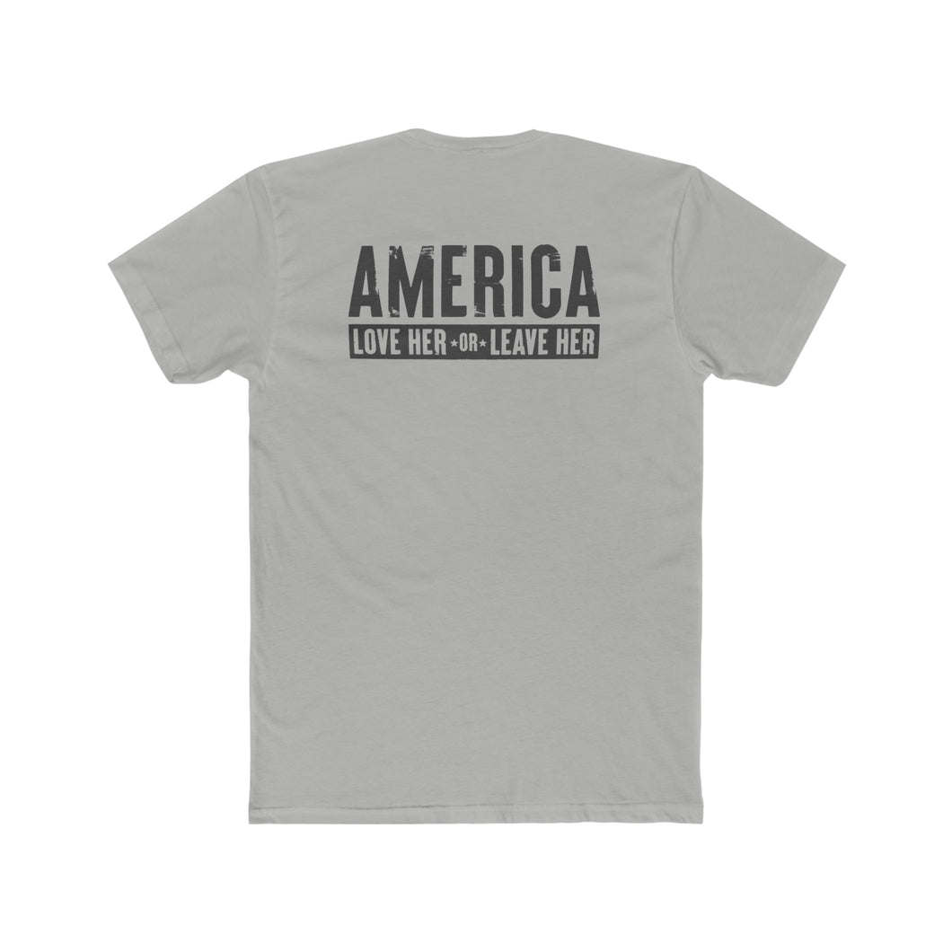 America Love Her Or Leave Her - Print On Back - Multiple Colors