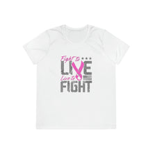 Load image into Gallery viewer, Fight to Live - Ladies Competitor Tee - On Front
