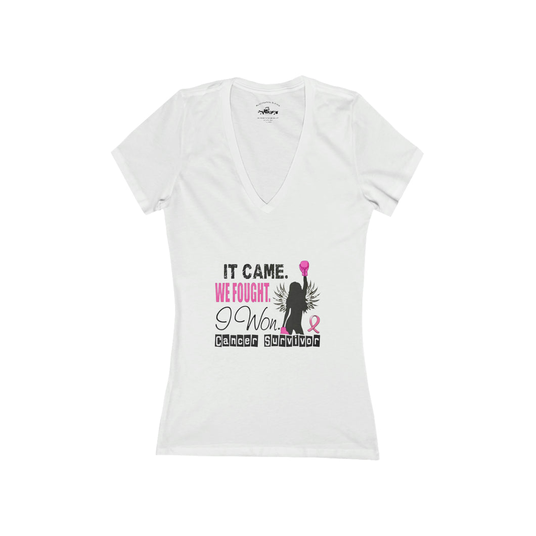 Women's I won Jersey Short Sleeve Deep V-Neck Tee