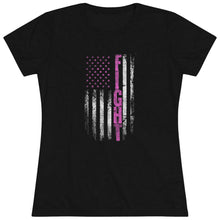 Load image into Gallery viewer, Fight Cancer Flag - Front - Women&#39;s Triblend Tee
