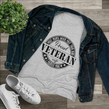 Load image into Gallery viewer, Women&#39;s Proud Veteran Wife Triblend Tee
