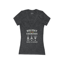 Load image into Gallery viewer, Holiday Exercise - Women&#39;s Jersey Short Sleeve Deep V-Neck Tee

